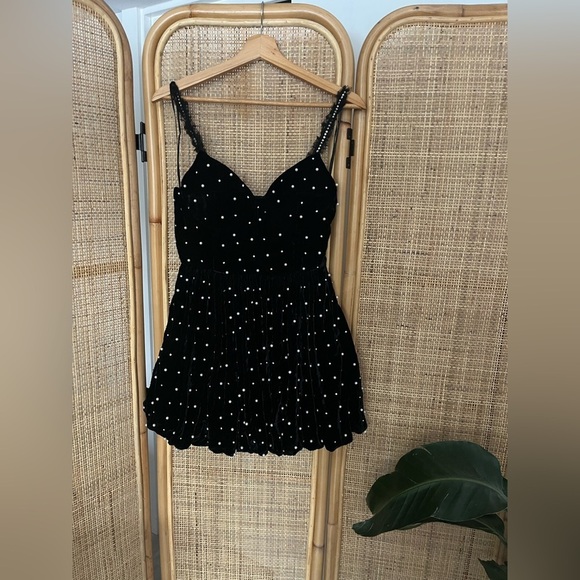 LoveShackFancy Devita Dress Embellished Velvet Mini Dress - Picture 10 of 15